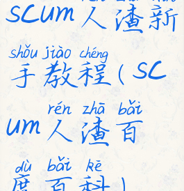 scum人渣新手教程(scum人渣百度百科)