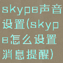 skype声音设置(skype怎么设置消息提醒)