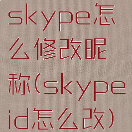 skype怎么修改昵称(skypeid怎么改)