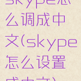 skype怎么调成中文(skype怎么设置成中文)