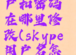 skype的账户和密码在哪里修改(skype用户名怎么改)