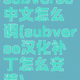 subverse中文怎么调(subverse汉化补丁怎么安装)