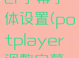 potplayer字幕字体设置(potplayer调整字幕位置)