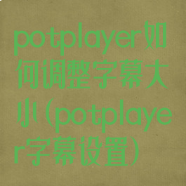 potplayer如何调整字幕大小(potplayer字幕设置)