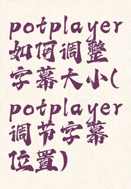 potplayer如何调整字幕大小(potplayer调节字幕位置)