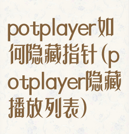 potplayer如何隐藏指针(potplayer隐藏播放列表)