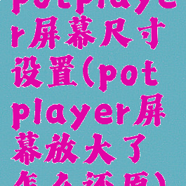 potplayer屏幕尺寸设置(potplayer屏幕放大了怎么还原)