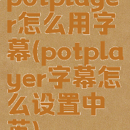 potplayer怎么用字幕(potplayer字幕怎么设置中英)