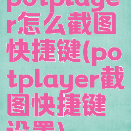 potplayer怎么截图快捷键(potplayer截图快捷键设置)