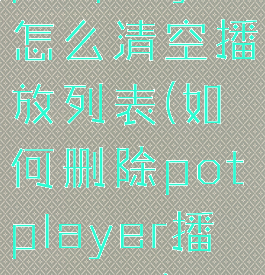 potplayer怎么清空播放列表(如何删除potplayer播放记录)