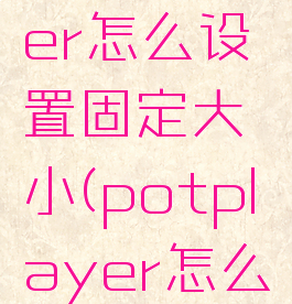 potplayer怎么设置固定大小(potplayer怎么缩小画面)