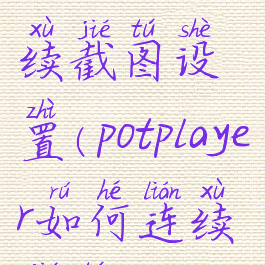 potplayer连续截图设置(potplayer如何连续截图)