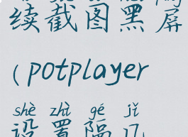 potplayer连续截图黑屏(potplayer设置隔几秒截图)