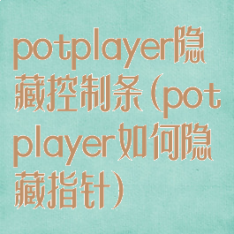 potplayer隐藏控制条(potplayer如何隐藏指针)