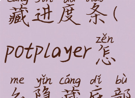 potplayer隐藏进度条(potplayer怎么隐藏底部功能)