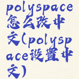 polyspace怎么改中文(polyspace设置中文)