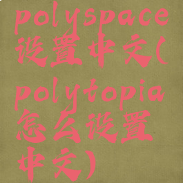 polyspace设置中文(polytopia怎么设置中文)