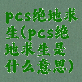 pcs绝地求生(pcs绝地求生是什么意思)