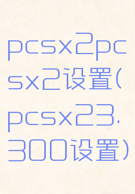 pcsx2pcsx2设置(pcsx23.300设置)