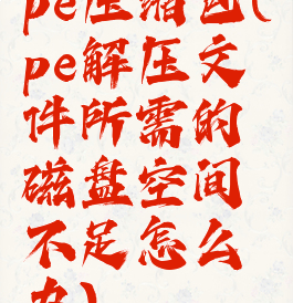 pe压缩包(pe解压文件所需的磁盘空间不足怎么办)