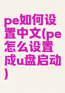 pe如何设置中文(pe怎么设置成u盘启动)