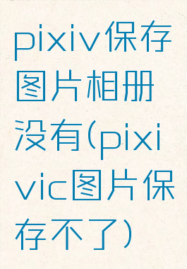 pixiv保存图片相册没有(pixivic图片保存不了)