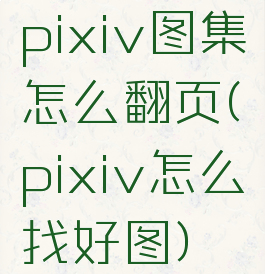 pixiv图集怎么翻页(pixiv怎么找好图)