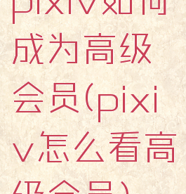 pixiv如何成为高级会员(pixiv怎么看高级会员)