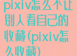 pixiv怎么不让别人看自己的收藏(pixiv怎么收藏)