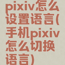 pixiv怎么设置语言(手机pixiv怎么切换语言)