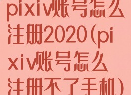 pixiv账号怎么注册2020(pixiv账号怎么注册不了手机)