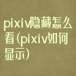 pixiv隐藏怎么看(pixiv如何显示)