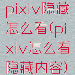 pixiv隐藏怎么看(pixiv怎么看隐藏内容)