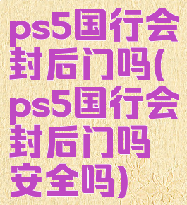 ps5国行会封后门吗(ps5国行会封后门吗安全吗)