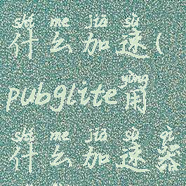 pubglite用什么加速(pubglite用什么加速器免费)