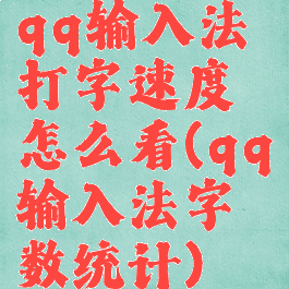 qq输入法打字速度怎么看(qq输入法字数统计)