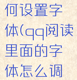 qq阅读如何设置字体(qq阅读里面的字体怎么调大)