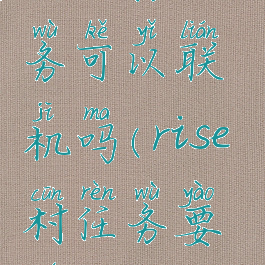 rise村庄任务可以联机吗(rise村任务要全清吗)