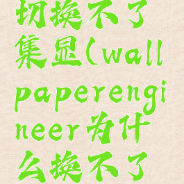 wallpaper切换不了集显(wallpaperengineer为什么换不了壁纸了)