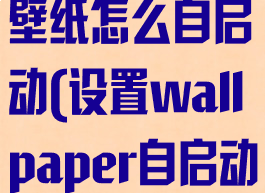 wallpaper壁纸怎么自启动(设置wallpaper自启动)