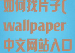 wallpaper如何找片子(wallpaper中文网站入口)