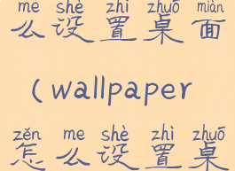 wallpaper怎么设置桌面(wallpaper怎么设置桌面和锁屏)