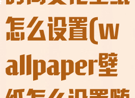 wallpaper时间变化壁纸怎么设置(wallpaper壁纸怎么设置随时间变化)