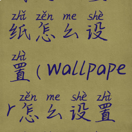 wallpaper时间变化壁纸怎么设置(wallpaper怎么设置随时间变化)