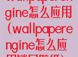 wallpaperengine怎么应用(wallpaperengine怎么应用锁屏壁纸)