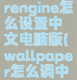 wallpaperengine怎么设置中文电脑版(wallpaper怎么调中文版)