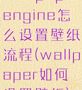 wallpaperengine怎么设置壁纸流程(wallpaper如何设置壁纸)