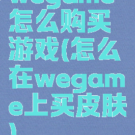 wegame怎么购买游戏(怎么在wegame上买皮肤)