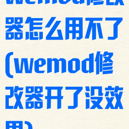 wemod修改器怎么用不了(wemod修改器开了没效果)