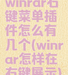 winrar右键菜单插件怎么有几个(winrar怎样在右键展示)